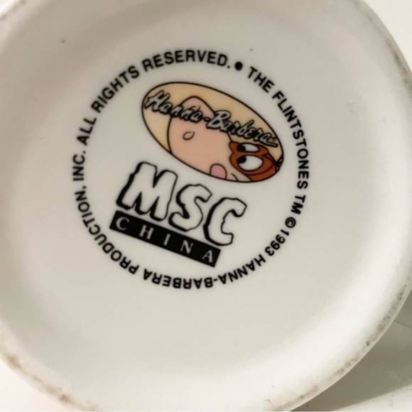 1993 MSC Hanna Barbera The Flintstones Dino Cartoon Coffee Mug - Picture 9 of 13